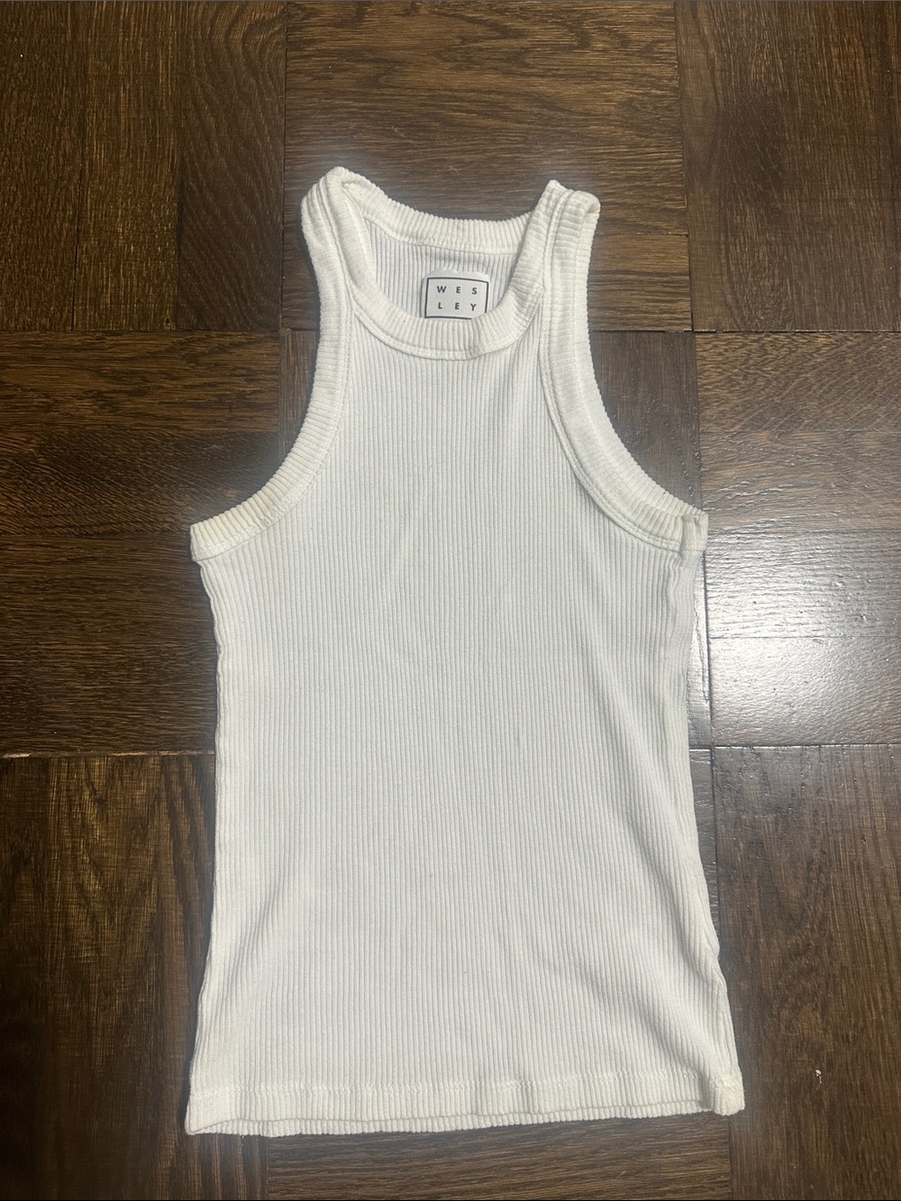 WESLEY Rivington Ribbed Tank White - Picture 2 of 3